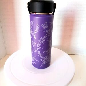 Native Northwest Purple Hummingbird Design Insulated Bottle With Carrry Handle